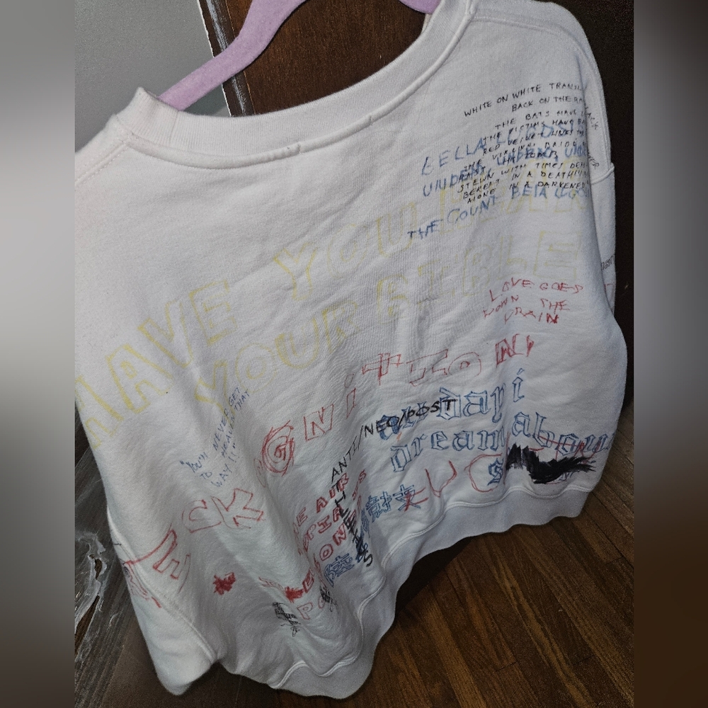 Adidas Yeezy Season 5 Multicolor Graphic Sweatshirt Size L - Picture 3 of 7